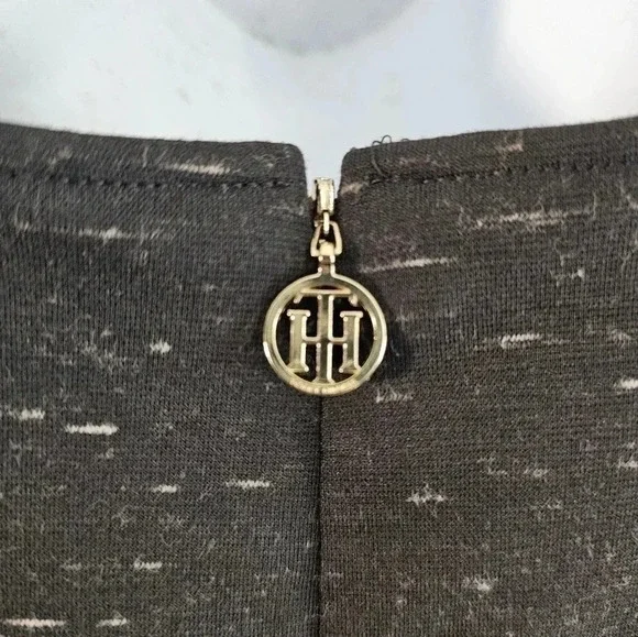 Tommy Hilfiger Black Speckled Sleeveless Fit Flare Dress 6 Minimalist Classic - Picture 5 of 9